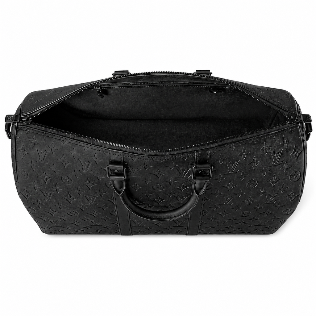 Louis Vuitton Keepall Bandoulière 50 Monogram Duffle Bag Black