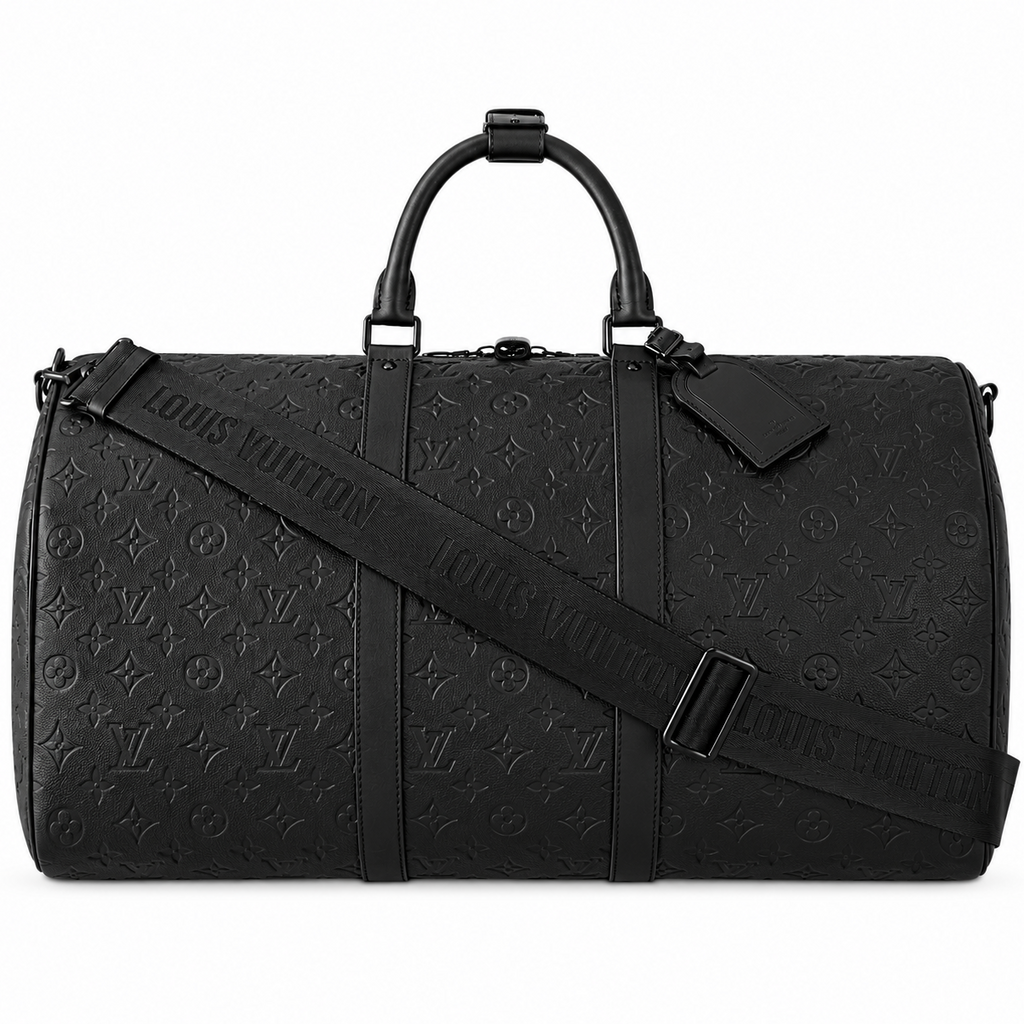 Louis Vuitton Keepall Bandoulière 50 Monogram Duffle Bag Black