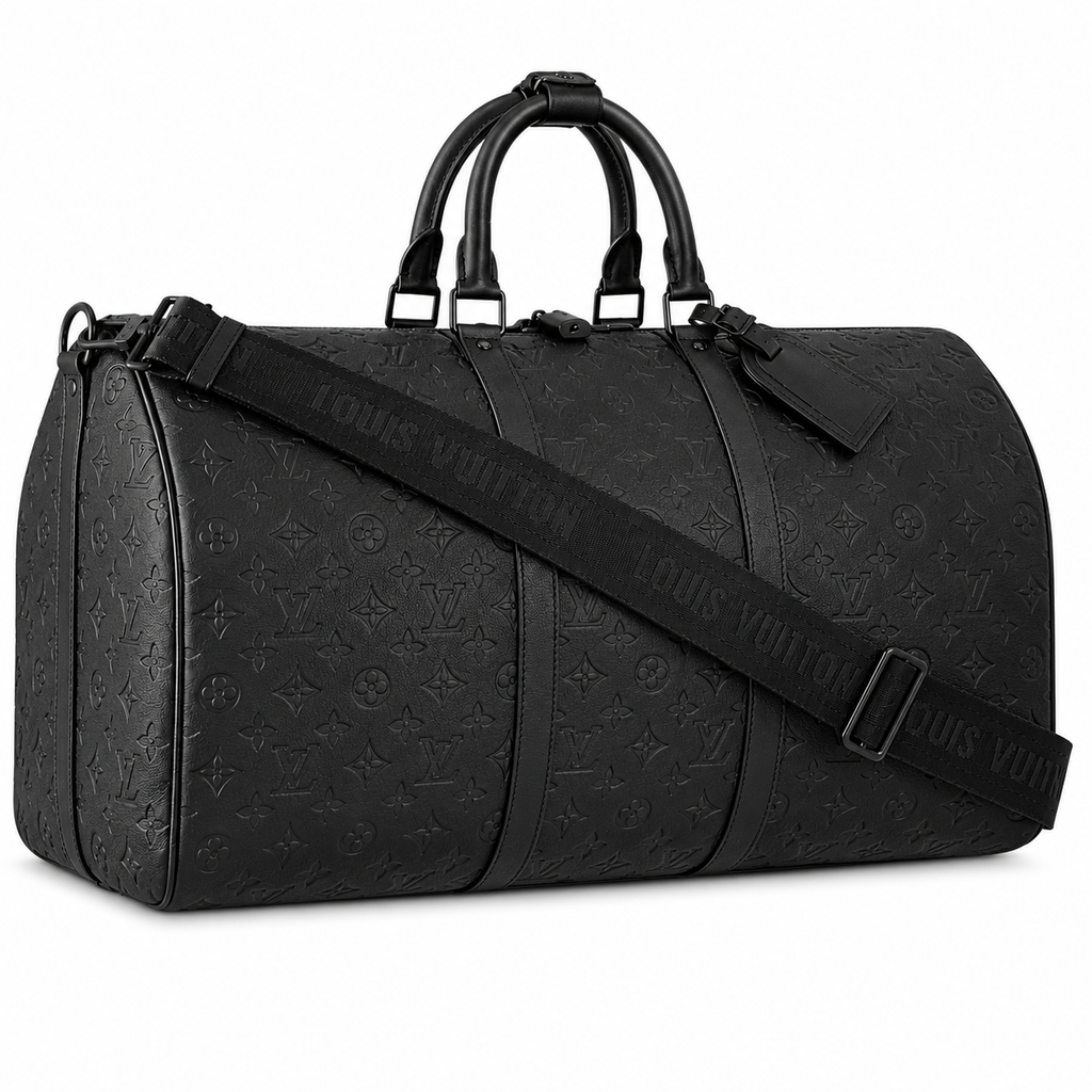 Louis Vuitton Keepall Bandoulière 50 Monogram Duffle Bag Black