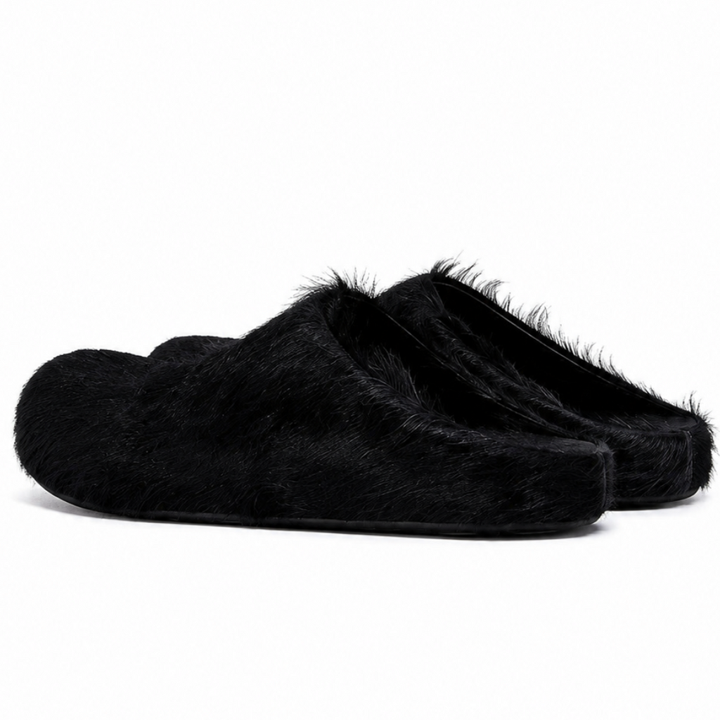 Marni Long Hair Calfskin Fussbett Slippers
