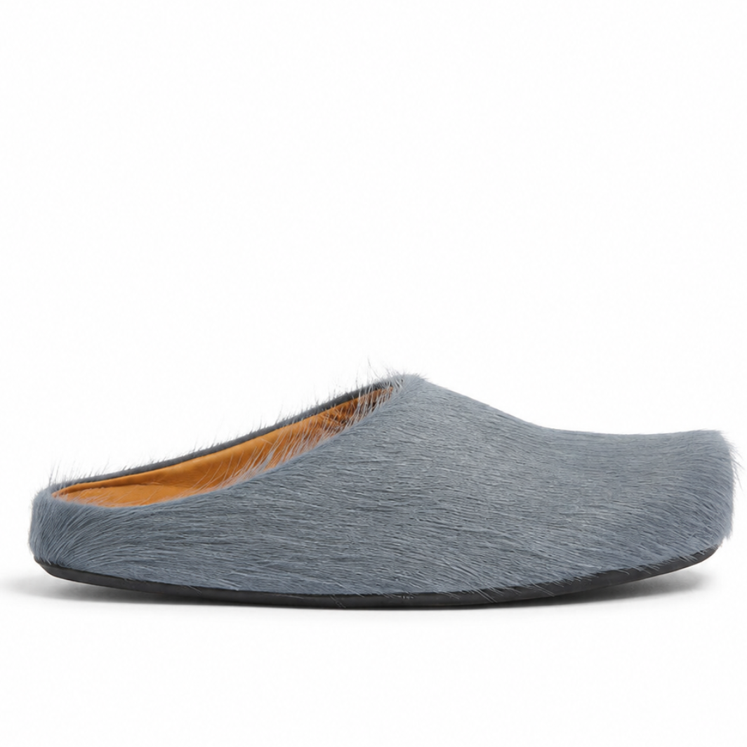 Marni Long Hair Calfskin Fussbett Slippers