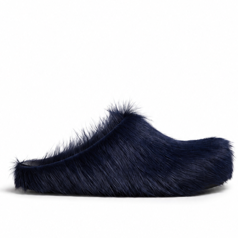 Marni Long Hair Calfskin Fussbett Slippers