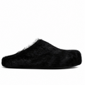 Marni Long Hair Calfskin Fussbett Slippers Black