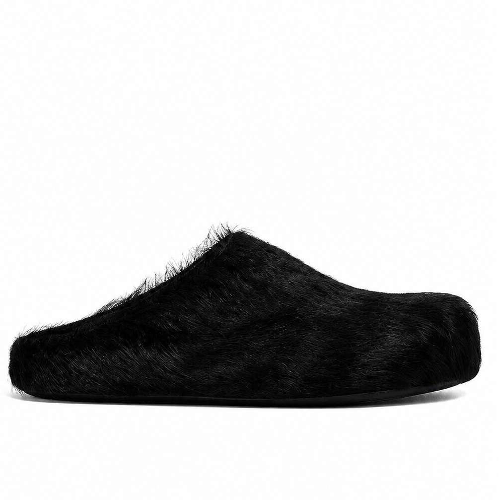 Marni Long Hair Calfskin Fussbett Slippers