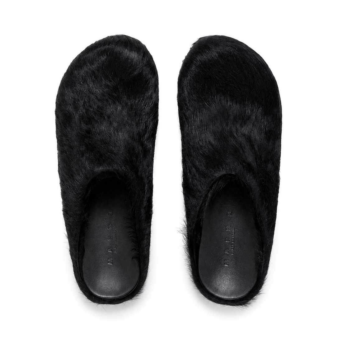 Marni Long Hair Calfskin Fussbett Slippers
