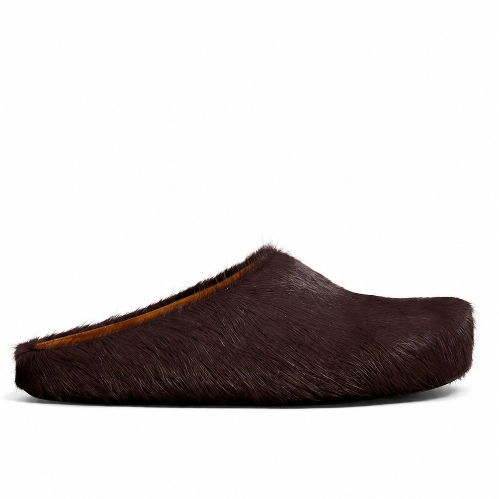 Marni Long Hair Calfskin Fussbett Slippers