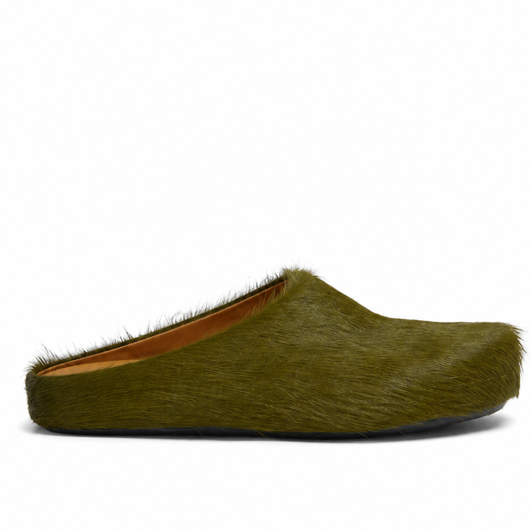Marni Long Hair Calfskin Fussbett Slippers