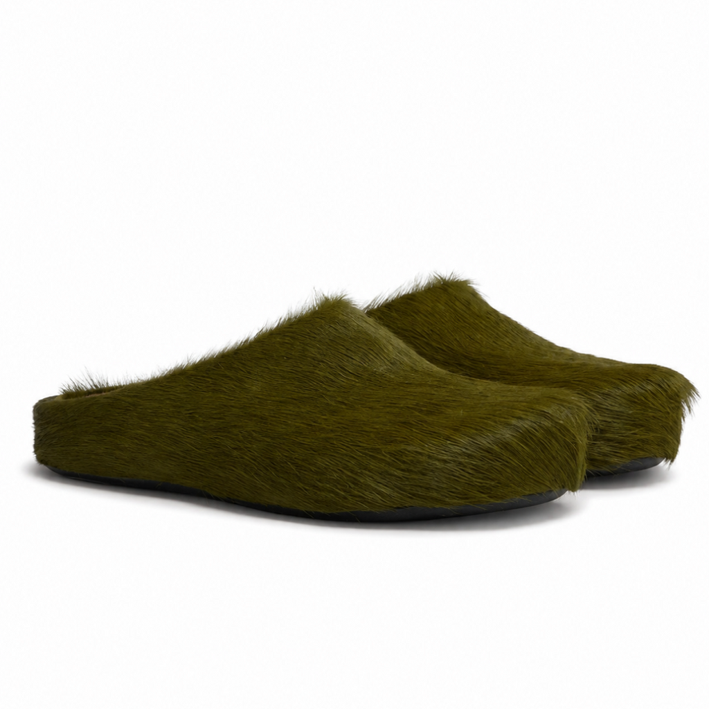 Marni Long Hair Calfskin Fussbett Slippers