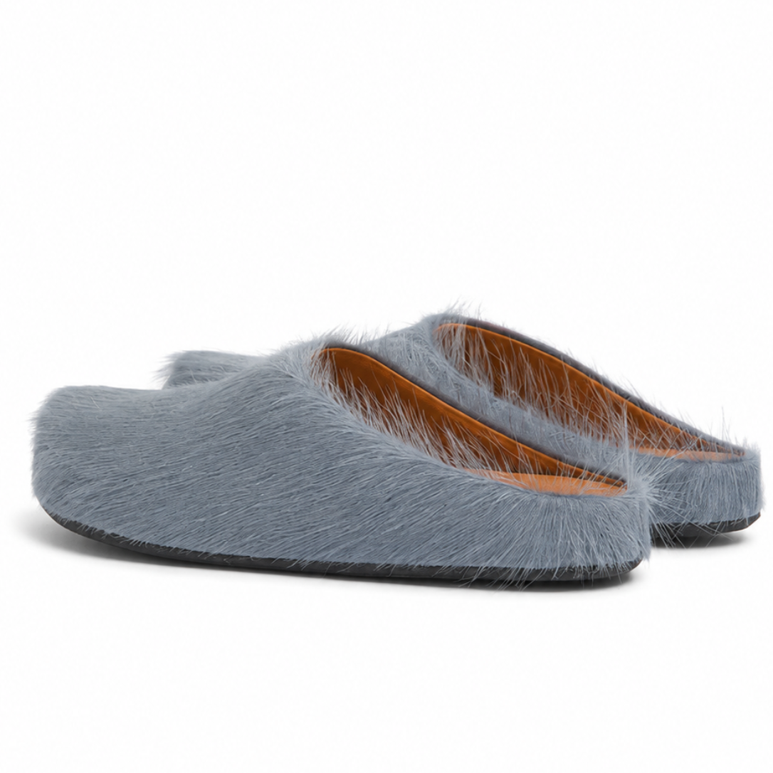 Marni Long Hair Calfskin Fussbett Slippers