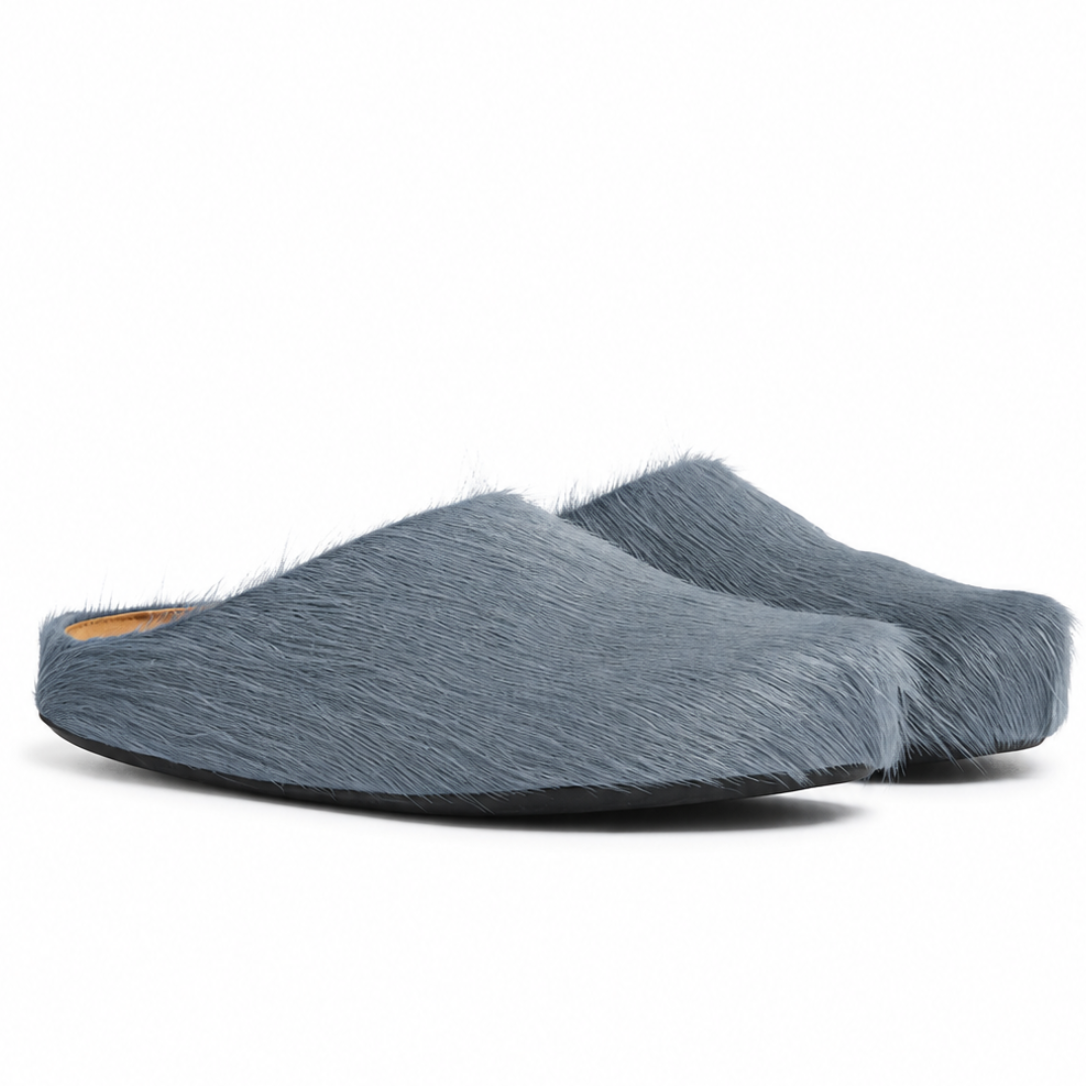 Marni Long Hair Calfskin Fussbett Slippers