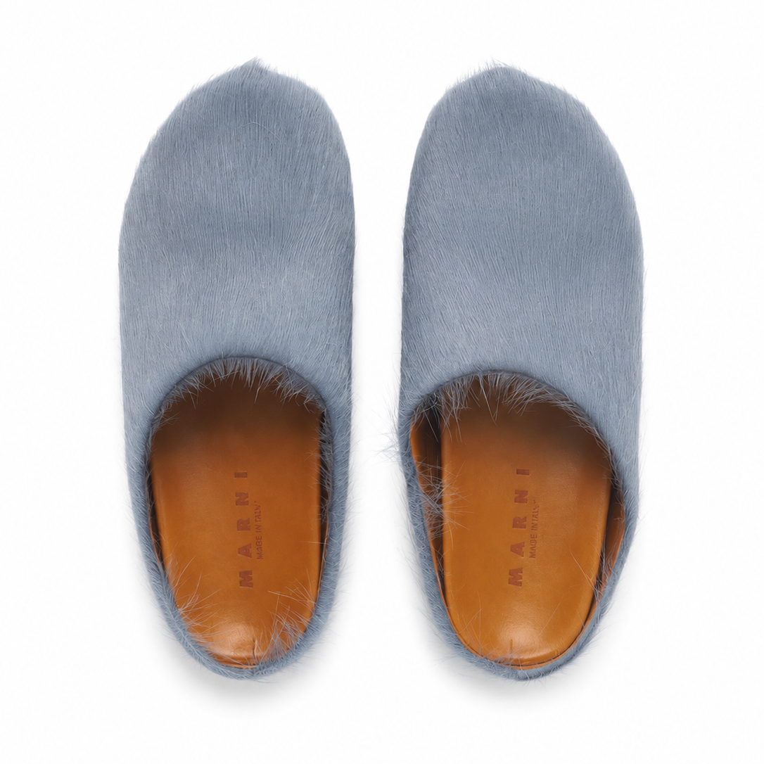 Marni Long Hair Calfskin Fussbett Slippers