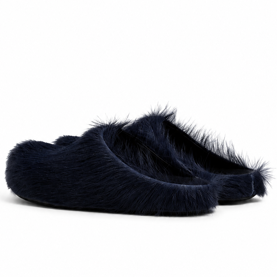 Marni Long Hair Calfskin Fussbett Slippers