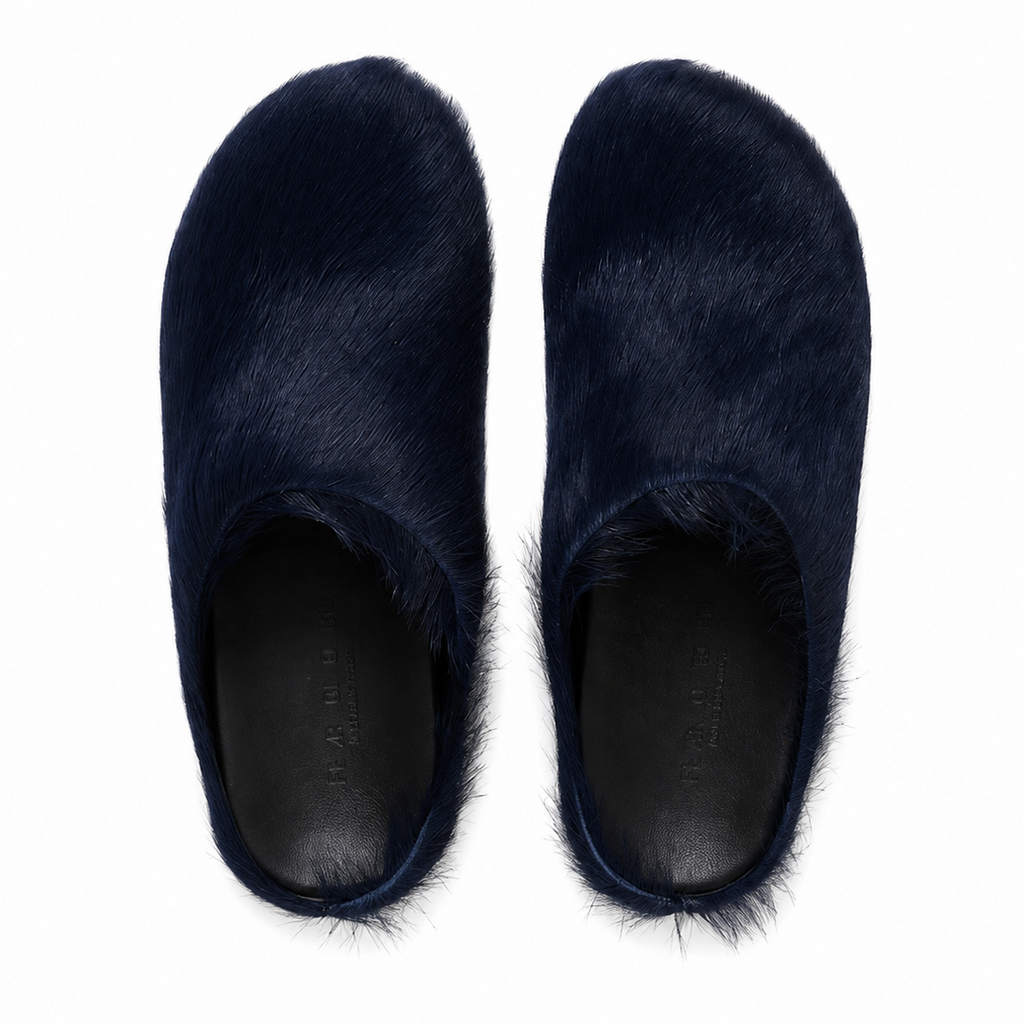 Marni Long Hair Calfskin Fussbett Slippers