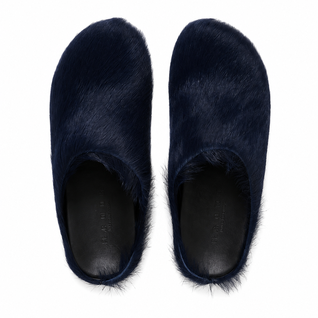 Marni Long Hair Calfskin Fussbett Slippers