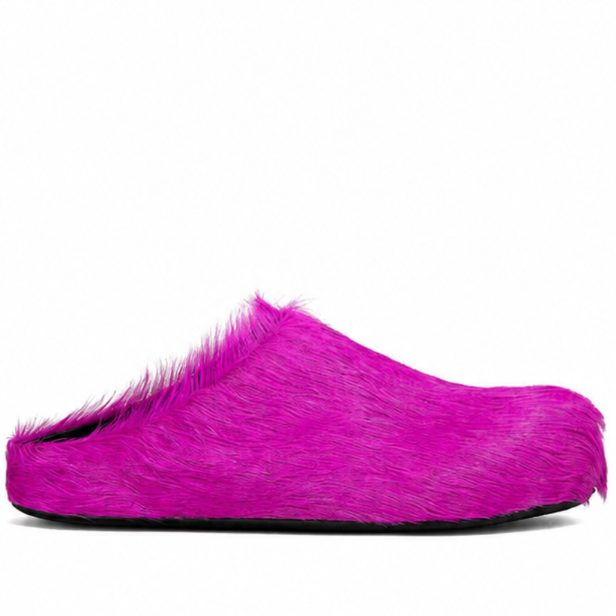 Marni Long Hair Calfskin Fussbett Slippers