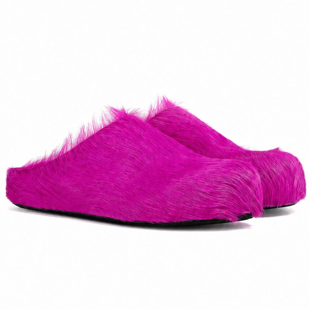 Marni Long Hair Calfskin Fussbett Slippers