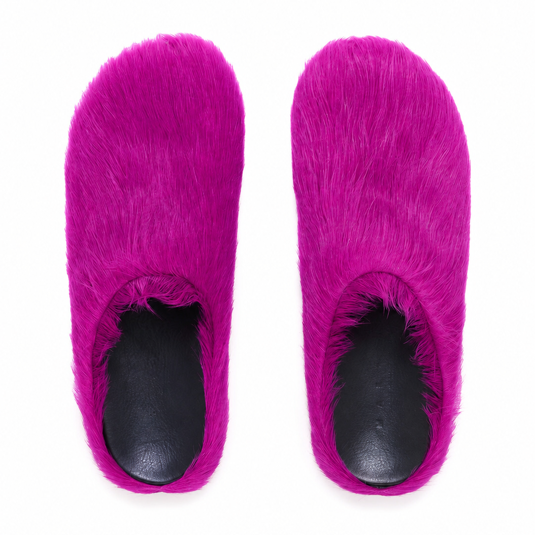 Marni Long Hair Calfskin Fussbett Slippers