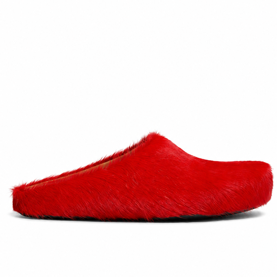 Marni Long Hair Calfskin Fussbett Slippers