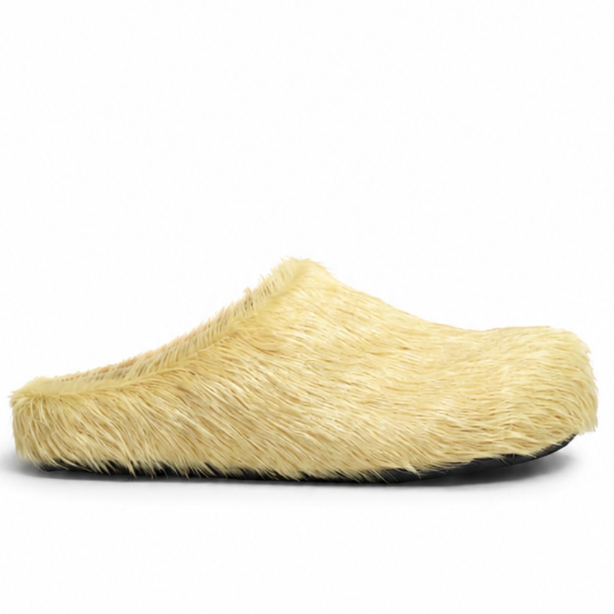 Marni Long Hair Calfskin Fussbett Slippers
