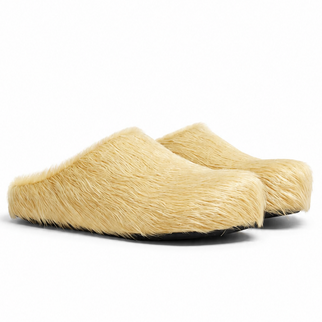 Marni Long Hair Calfskin Fussbett Slippers