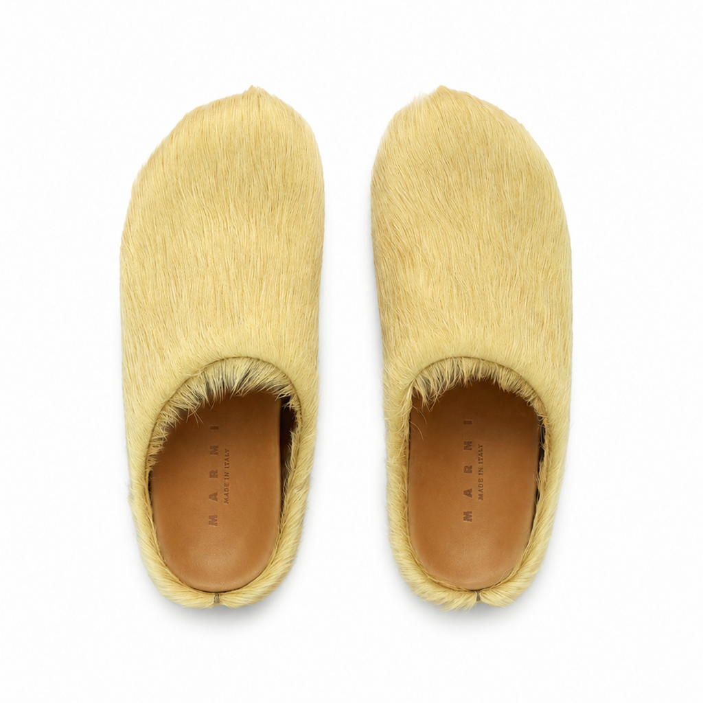 Marni Long Hair Calfskin Fussbett Slippers