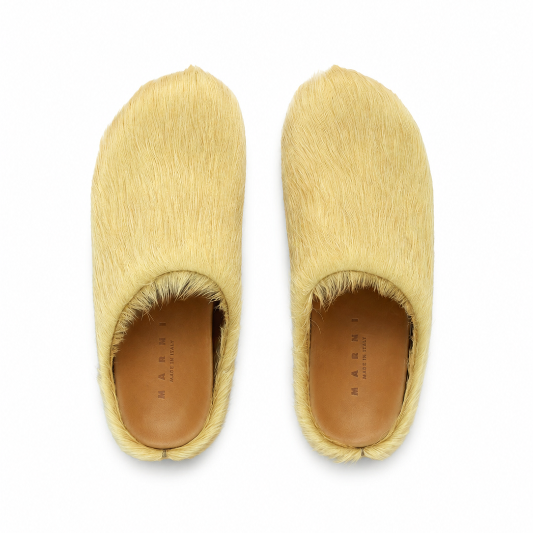 Marni Long Hair Calfskin Fussbett Slippers